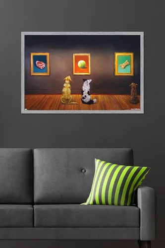 Vista 32 de Trends International Lucia Heffernan Art - Póster de pared de museo del perro, 22.375 x 34 pulgadas, versión enmarcada en negro Versión con marco