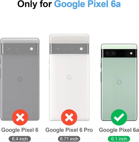 Vista 2 de Antsturdy Funda compatible con Google Pixel 6a con tarjetero para mujeres y hombres, funda de teléfono con bloqueo RFID, de piel sintética, a prueba