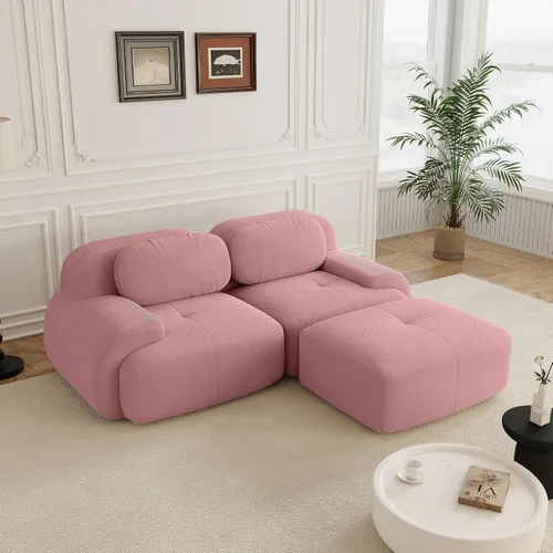 Vista 54 de Sofás modulares sin hueso de 152.8 pulgadas para sala de estar, sofá modular con diván en forma de L, cómodo asiento profundo tapizado de tela