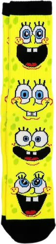 Vista 3 de Hyp Calcetines casuales de Bob Esponja 2 pares de calcetines talla de zapato 6-12, Amarillo