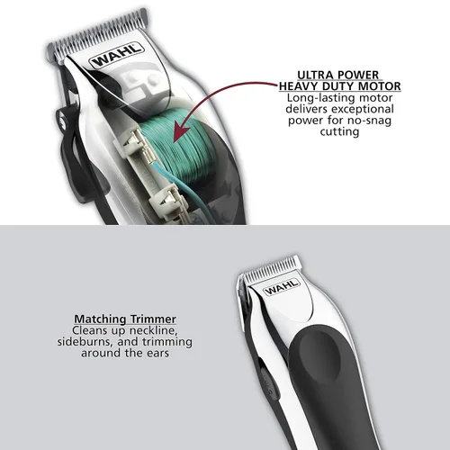 Vista 8 de Wahl Máquina cortadora de cabello de lujo, cromada, profesional, incluye 25 piezas #79524-5201