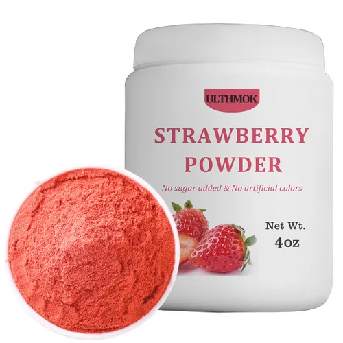 Vista 9 de Polvo de fresa liofilizado prémium de 1 libra/15.98 oz, 1 ingrediente, sin azúcar añadido, polvo de fresa 100% natural para hornear, sin aditivos.