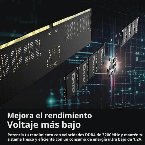 Vista 5 de Memoria RAM DATO DDR4 de 8 GB 3200 MHz, PC4-25600 CL22 1.2 V 288-pin Non-ECC sin búfer DIMM, módulo de memoria para computadora de escritorio
