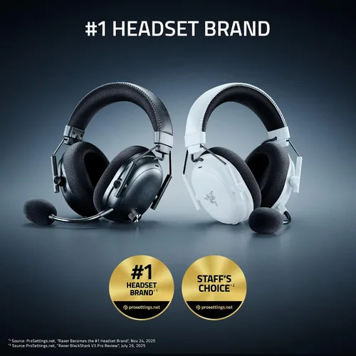 Vista 2 de Razer BlackShark V3 Pro Wireless ANC Gaming Headset for PC: Full Band Mic - 50mm Drivers - 2.4 GHz, Bluetooth, USB, 3.5mm - Works with Mac, PS5