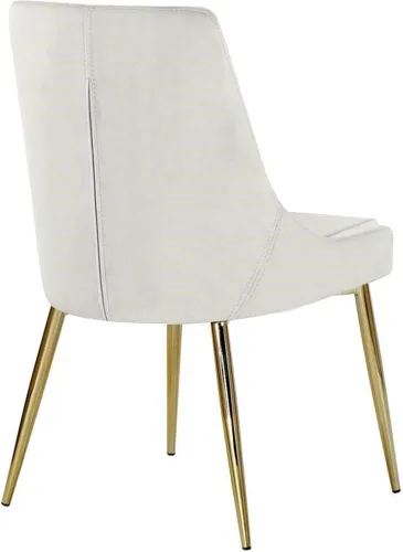 Vista 4 de Meridian Furniture Karina Collection Modern - Silla de comedor contemporánea tapizada de terciopelo con patas de metal resistentes.