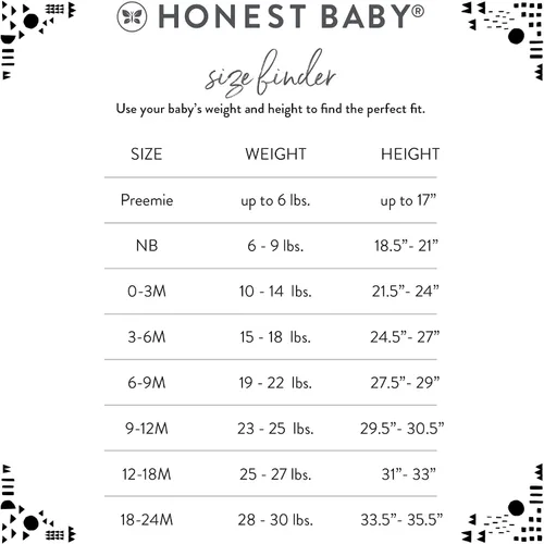 Vista 6 de HonestBaby baby-girls 5-pack Short Sleeve Bodysuits One-piece 100% Organic Cotton for Infant Baby Girls