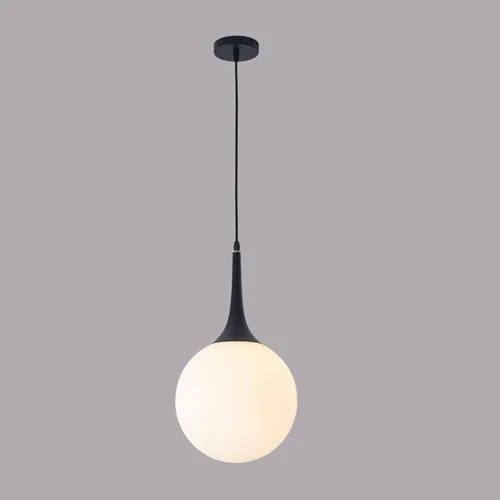 Vista 4 de Milky White Glass Spherical Pendant Lamp Modern Hanging Light Fixture E27/E26 Sockets Adjustable Wire Suspension Chandeliers for Cafe Restaurant Dark