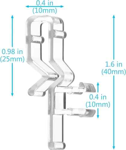 Vista 7 de Clips ciegos para cenefa de 1.6 pulgadas, clips de cenefa de ventana de canal oculto de plástico transparente, piezas de accesorios para persianas