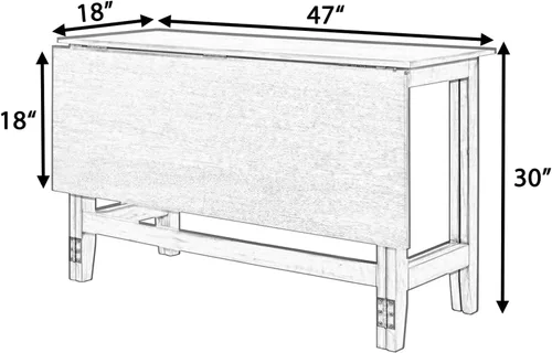 Vista 2 de Mesa de comedor extensible de madera de granja con hojas colgantes para lugares pequeños, color blanco TJ429