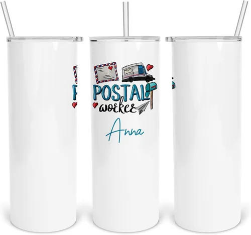 Vista 6 de Postal Worker - Taza de café delgada de 14 onzas, regalo para él, taza de café de acero inoxidable, regalo para cartero, mujeres postales, taza
