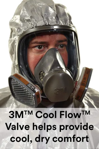 Vista 3 de 3M Respirador reutilizable 6800, pieza frontal completa, mediano, 1 unidad