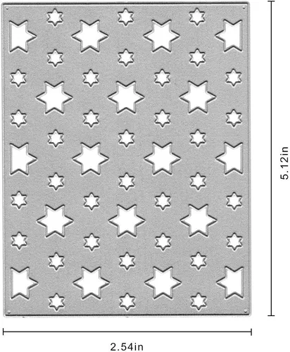 Vista 2 de Troqueles de marco de metal con seis estrellas puntiagudas, fondo en relieve, troqueles de corte para hacer tarjetas, álbumes de recortes, papel
