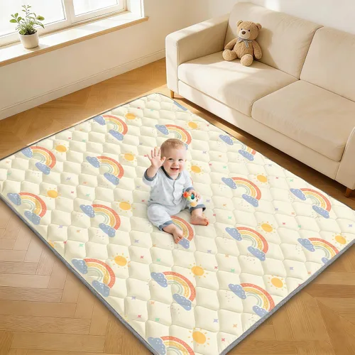 Vista 10 de Tapete de juego de 47 x 47 pulgadas para corralito – Tapetes de juegos de espuma gruesa y suave para bebés y niños pequeños – Tapetes de juego