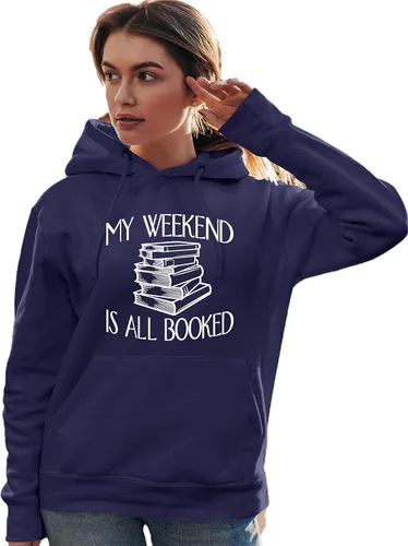Vista 20 de Go All Out My Weekend Is All Booked Funny Book Reading Lover - Sudadera con capucha para hombre y mujer Negro