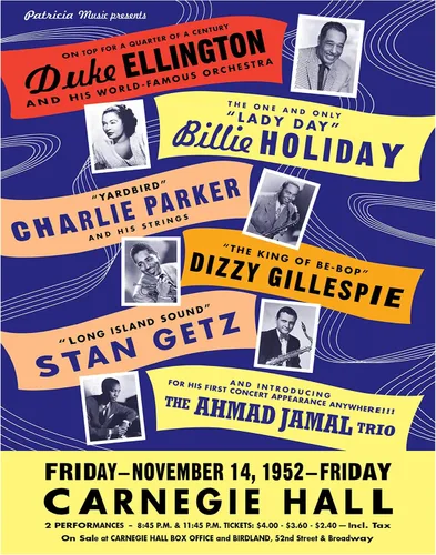 Vista 8 de Charlie Parker, Billie Holiday, Dizzy Gillespie, Ahmad Jamal, Stan Getz - Arte de pared afroamericano - Decoración de historia negra - Imagen