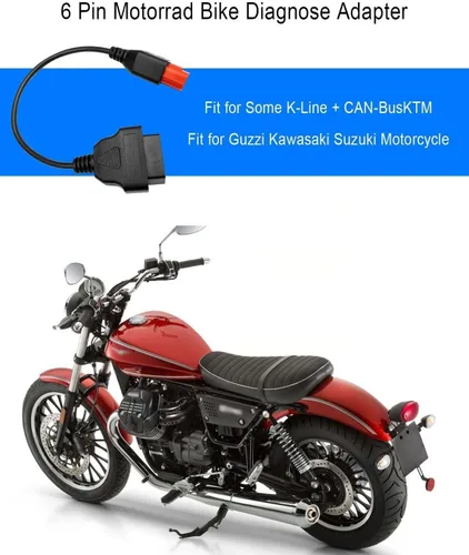 Vista 5 de Cable adaptador OBD2 de 6 pines para Guzzi Suzuki Yamaha Harley Davidson Piaggio Vespa motocicleta OBD cable de diagnóstico Euro5 6pin conector