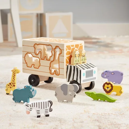 Vista 9 de Camión de rescate de animales de Melissa & Doug, varias formas, Estándar, talla única , Rojo