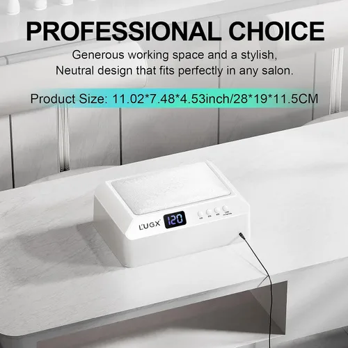 Vista 8 de L'UGX Lámpara Profesional de Curado de Uñas para Secador de Esmalte en Gel 72W Luces LED UV para Uñas con Almohada Reposabrazos y Bandeja Retráctil
