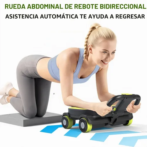 Vista 3 de IRISFLY Rodillo abdominal de 4 ruedas, rueda de rodillo Ab de alto rendimiento mejorada, tablero de rodillo Ab de rebote automático, fortalece