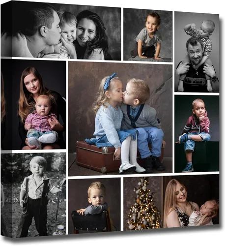 Vista 7 de LZIMU Impresiones en lienzo de collage con tus fotos personalizadas múltiples imágenes para pared, collage personalizado de fotos, regalos