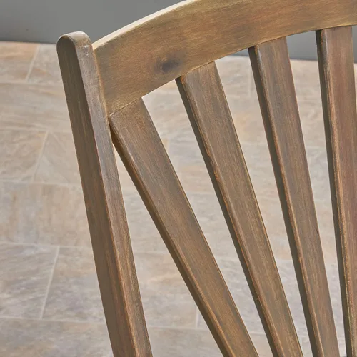 Vista 3 de GDFStudio Sunview - Sillones reclinables con mesa auxiliar para porche y patio Madera de acacia Acabado gris