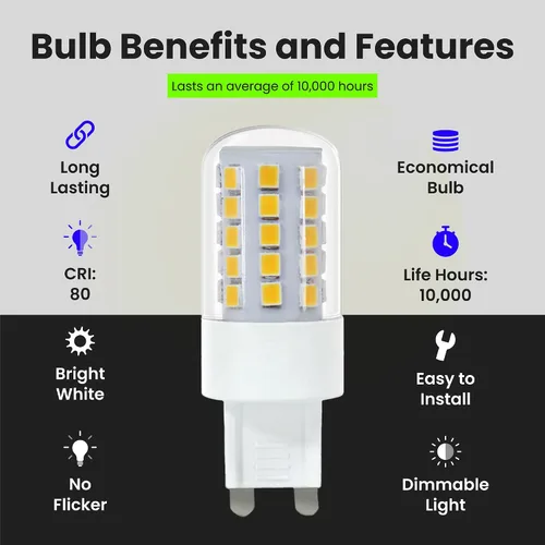 Vista 5 de FEIT BPG940/830/LED - Bombilla LED G9, 500 lúmenes, color blanco cálido