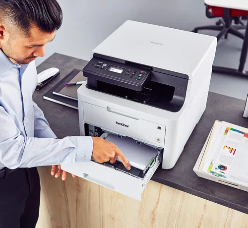 Vista 5 de Brother HL-L3290CDW Impresora láser digital compacta inalámbrica todo en uno, copia de escaneo de impresión, impresión dúplex, 600 x 2400 ppp