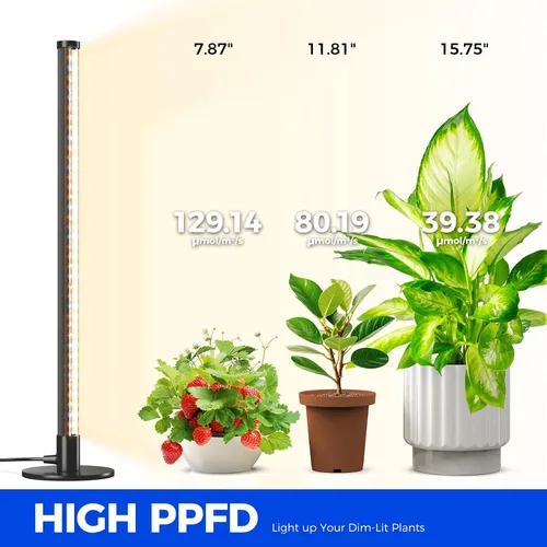 Vista 7 de Barrina Luz de Crecimiento de Pie para Plantas de Interior, 20W 2FT Luz LED de Planta de Escritorio, Colgante y de Pie, Luces de Crecimiento