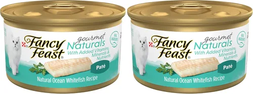 Vista 9 de Purina Fancy Feast Gourmet Naturals - Alimento húmedo en paté para gatos, sin cereales, receta de pescado blanco de mar (paquete de 12 unidades)