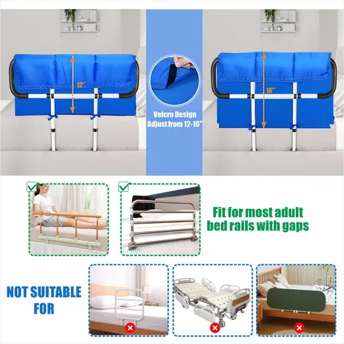 Vista 5 de EDWERD Cojín acolchado para riel de cama para clínica y hogar, almohadillas para parachoques de cabecera para adultos mayores, protector de caídas