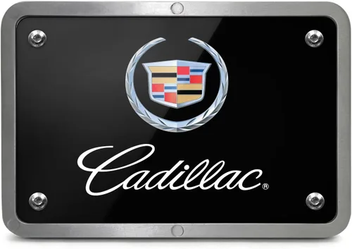 Vista 2 de iPick Image Hecho para Cadillac Logo UV Gráfico Negro Billet Aluminio 2 pulgadas Enganche de remolque Cubierta