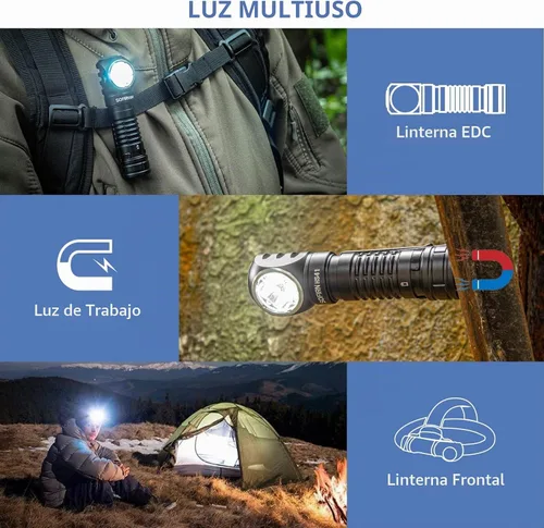 Vista 5 de Sofirn HS41 - Linterna frontal recargable de 4000 lúmenes, luz LED superbrillante