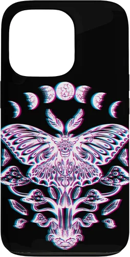Vista 9 de Funda Glitch para iPhone 15 Glitch Lunar Moth Fases Cristales Setas