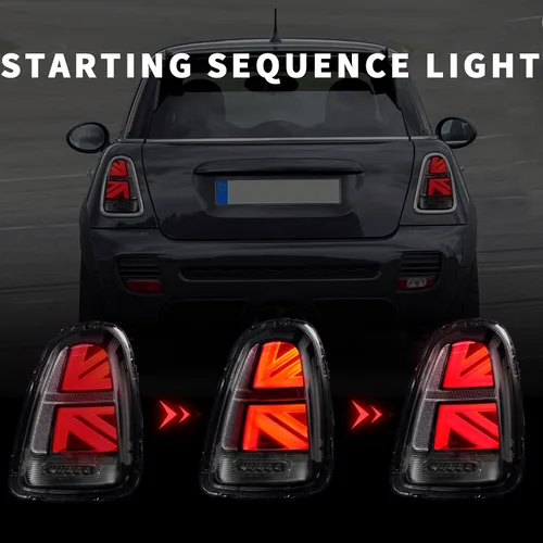Vista 3 de Conjunto de luces traseras para Mini Cooper 2007-2013 y Coopers Hatchback R56 R57 R58 R59 Union Jack luces traseras con luz de señal de giro