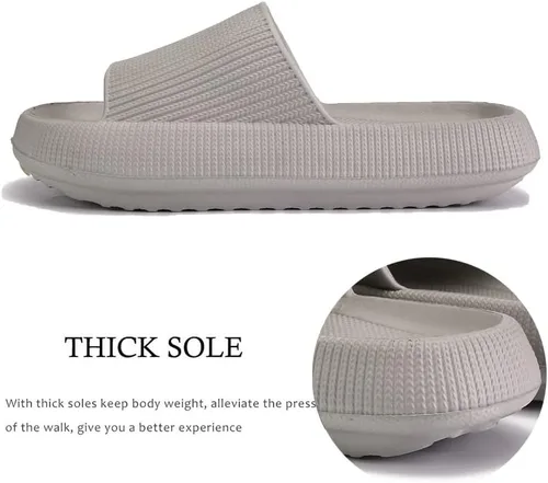Vista 2 de Rosyclo - Pantuflas de nube para mujeres y hombres, suela gruesa y antideslizante, para baño, muy suaves y cómodas, para uso en interiores
