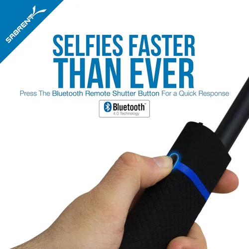 Vista 7 de SABRENT Bluetooth Selfie Stick con cargador de batería incorporado de 5200mAh (GR-SSTK)