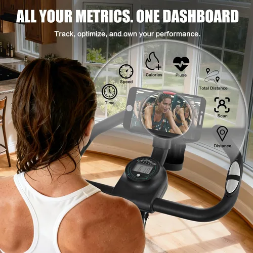 Vista 2 de Exercise Bike Stationary Bike Indoor Cycling Bicycle for Home Gym Spinning Bike 300 lbs Weight Capacity Adjustable Seat/Handlebar for Office Cardio