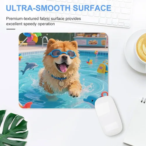 Vista 3 de Mouse Pad Cute Non-Slip Rubber Base Desk Mat Chow Real Prank Funny Square Mousepad for Office & Gaming, Decorative Computer Accessories for Home