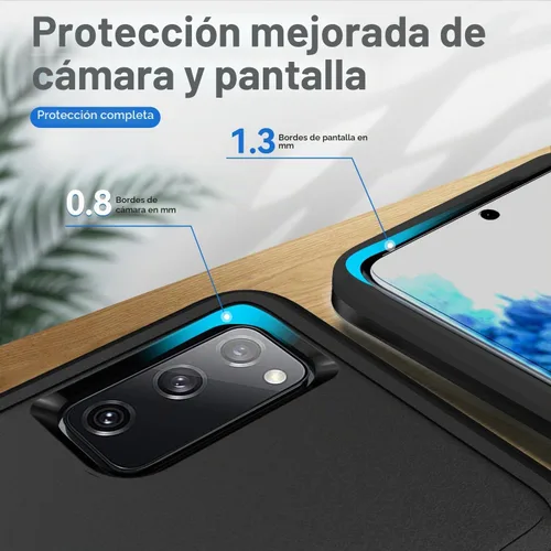 Vista 4 de Samung S20 FE 5G - Funda protectora para Samsung Galaxy S20 FE 5G, con protector de pantalla [probada contra caídas de grado militar], funda Negro