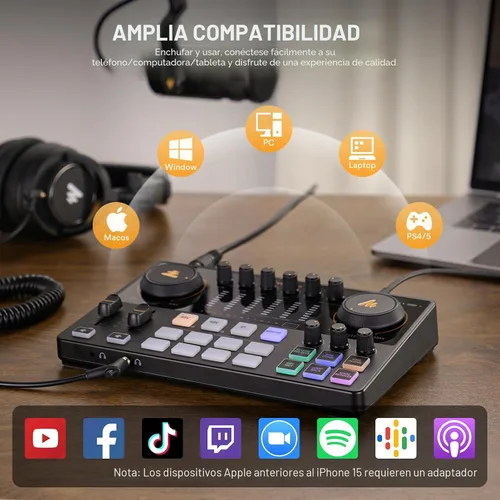 Vista 7 de MAONO E2 Gen2 Equipo de podcast Bundle Mezclador de interfaz de audio