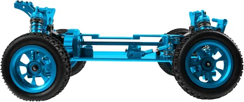 Vista 8 de Share Goo Marco de chasis de cuerpo RC de metal 1/14 4WD Kit de marco compatible con WLtoys 1/14 144010 144001 144002 RC Car Upgrade Parts (azul)