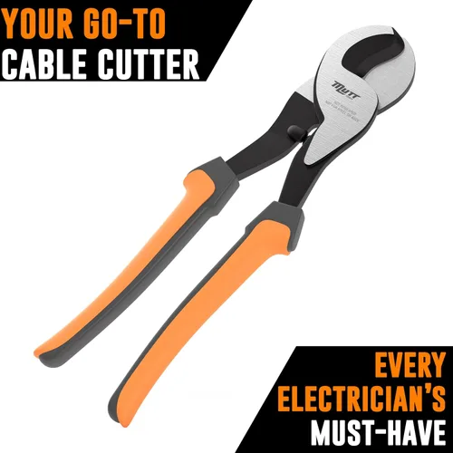 Vista 6 de Mutt Tools - Cortadores de cables de alta resistencia de 10 pulgadas para cables eléctricos, tijeras profesionales para cobre y aluminio, corta