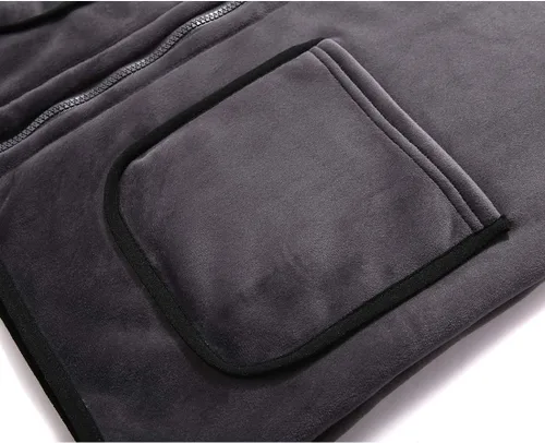 Vista 5 de Flygo Chaleco de invierno con forro polar Sherpa para hombre, sin mangas, con cremallera, cálido chaleco de viaje al aire libre