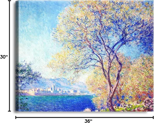 Vista 8 de A&T ARTWORK Antibes Seen from The Salis Gardens de Claude Monet Las Obras de Arte Clásico Mundial Reproducciones, Impresiones de Arte en Lienzo