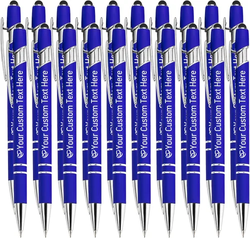 Vista 54 de STREADVE Bolígrafos personalizados personalizados con nombre grabado, logotipo, texto, bolígrafos de escritura suave, regalo personalizado para Negro