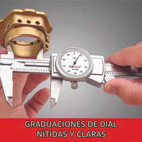 Vista 5 de Starrett Calibrador de dial, bisel ajustable, rango de 0-6 pulgadas, grado