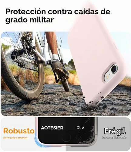 Vista 3 de AOTESIER Funda ultradelgada diseñada para iPhone SE Case 2022 (3ª generación)/iPhone SE 2020 Case (2ª generación)/iPhone 7 Case/iPhone 8 Case, funda