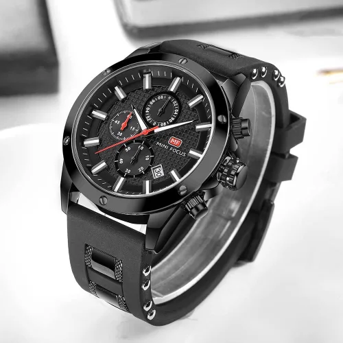 Vista 5 de KXAITO Relojes para hombre, reloj cronógrafo deportivo militar, resistente al agua, correa de cuero de silicona luminosa, relojes casuales
