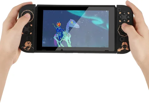 Vista 7 de Funda protectora acoplable compatible con interruptor carcasa rígida para controladores Switch y Joy-Con con 4 agarres para el pulgar funda