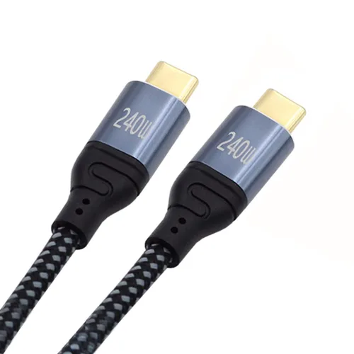 Vista 10 de Cable USB-C de 240 W tipo C 480 Mbps 48 V 5 A de perfil bajo en ángulo de 90 grados compatible con USB 2.0 100 W de carga para portátil, tableta